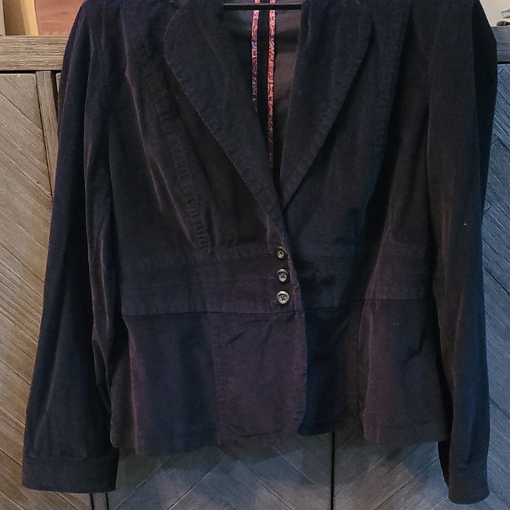a.n.a Corduroy Black Blazer with Button Accents